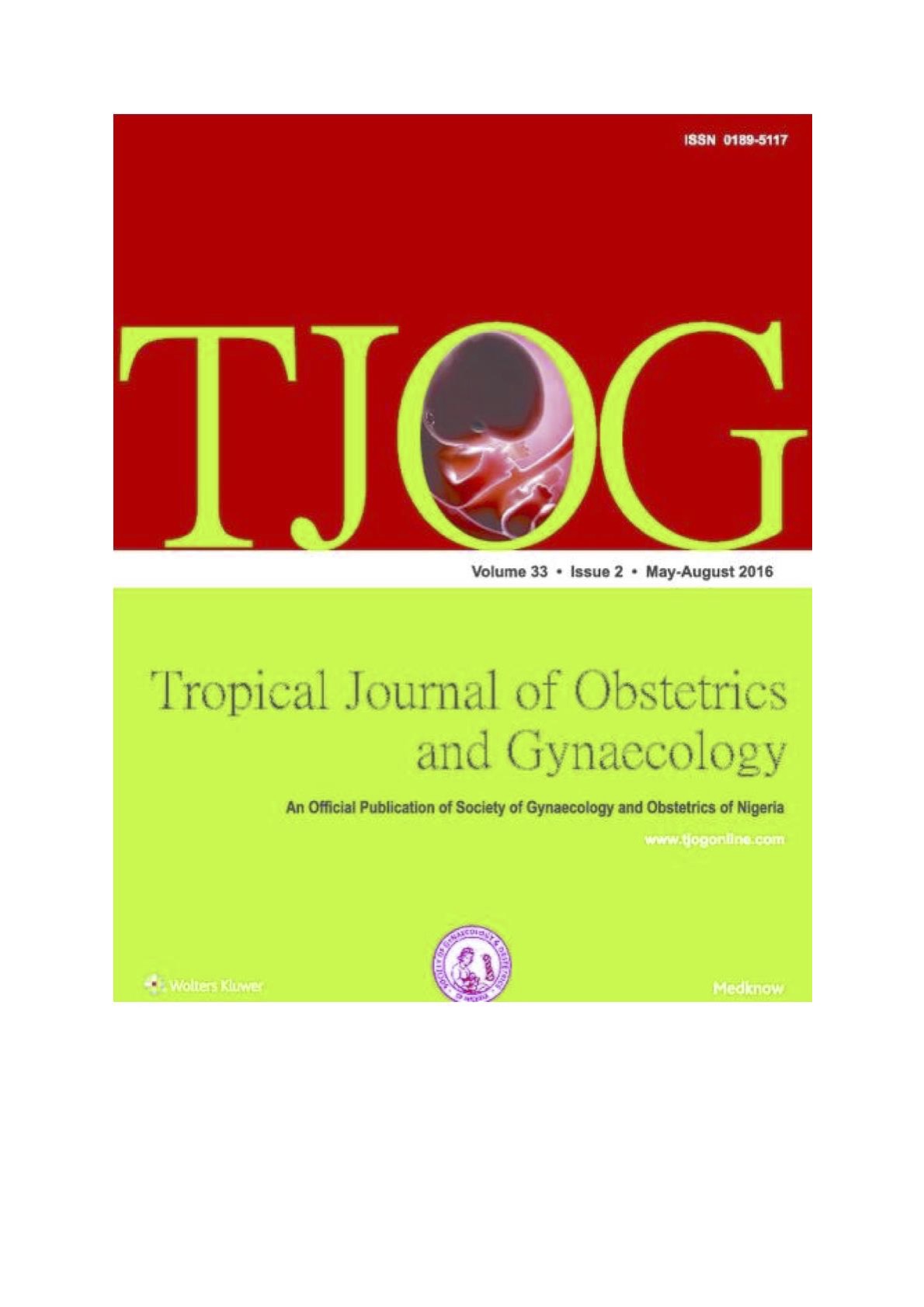 					View Vol. 40 No. 1 (2023): Tropical Journal of Obstetrics and Gynaecology
				